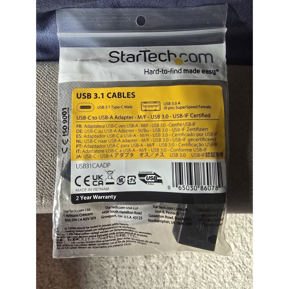 StarTech USB 3.1 USB-C Male to USB-A Female Adapter ~ New